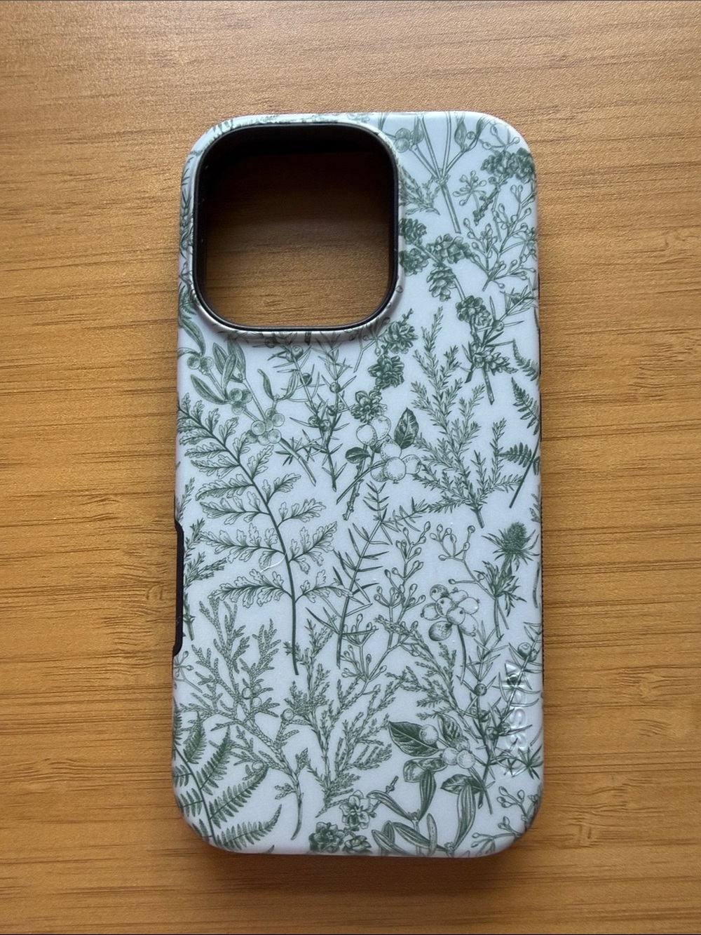 Botanical Green Floral Phone Case - Protective Cover for iphone 16 pro case
